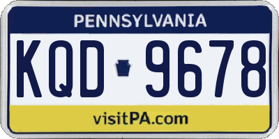 PA license plate KQD9678