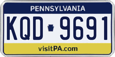 PA license plate KQD9691