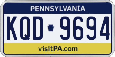 PA license plate KQD9694