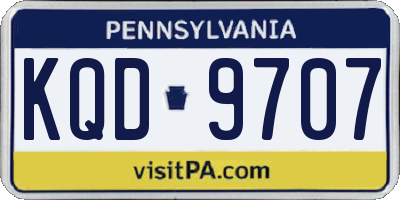 PA license plate KQD9707