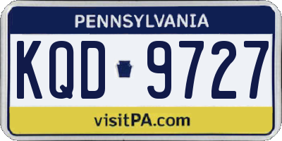 PA license plate KQD9727