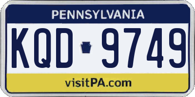 PA license plate KQD9749