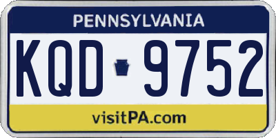 PA license plate KQD9752