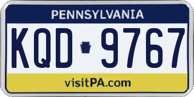 PA license plate KQD9767