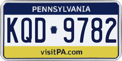 PA license plate KQD9782