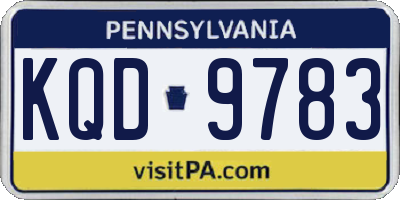 PA license plate KQD9783