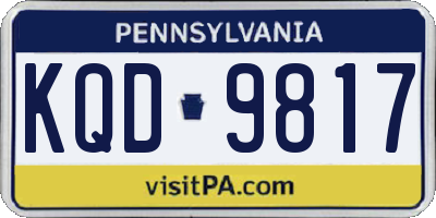 PA license plate KQD9817