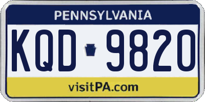 PA license plate KQD9820