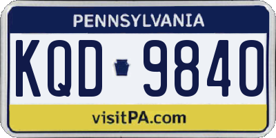 PA license plate KQD9840