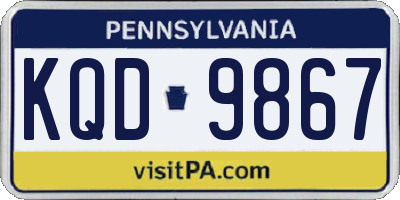 PA license plate KQD9867