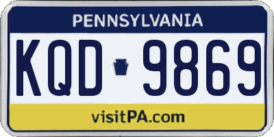 PA license plate KQD9869