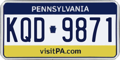 PA license plate KQD9871