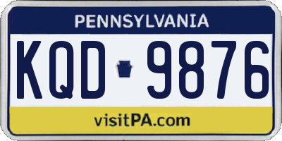 PA license plate KQD9876