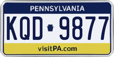 PA license plate KQD9877
