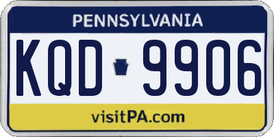 PA license plate KQD9906