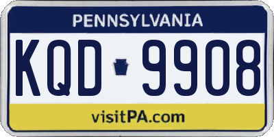 PA license plate KQD9908