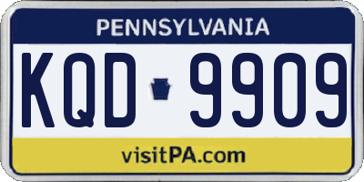 PA license plate KQD9909