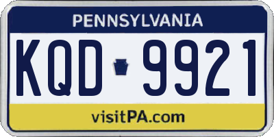 PA license plate KQD9921