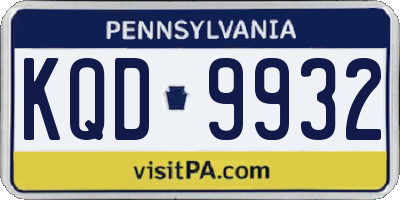 PA license plate KQD9932