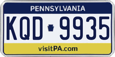 PA license plate KQD9935