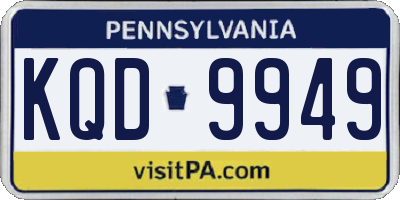 PA license plate KQD9949