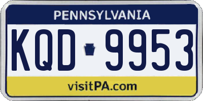 PA license plate KQD9953