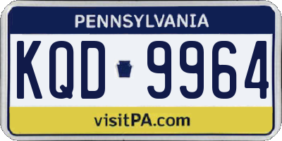 PA license plate KQD9964