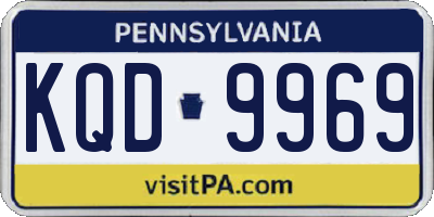 PA license plate KQD9969
