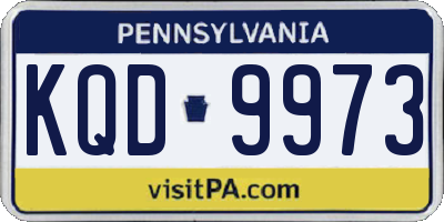 PA license plate KQD9973