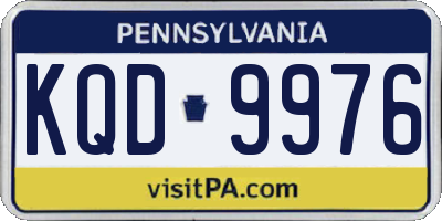 PA license plate KQD9976