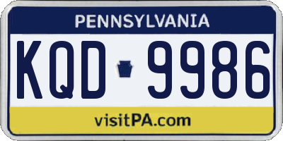 PA license plate KQD9986