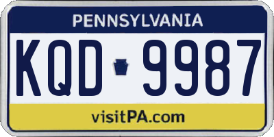 PA license plate KQD9987