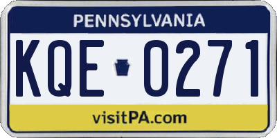 PA license plate KQE0271