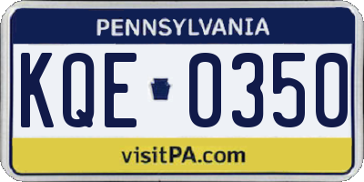 PA license plate KQE0350