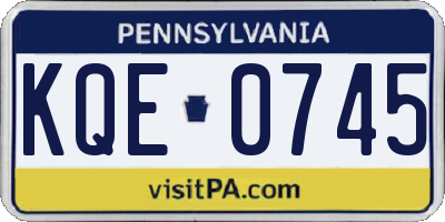 PA license plate KQE0745