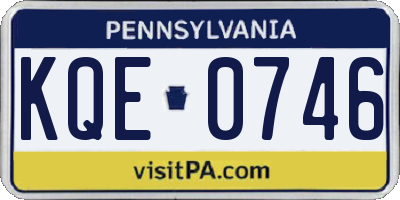 PA license plate KQE0746