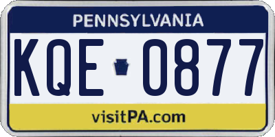 PA license plate KQE0877