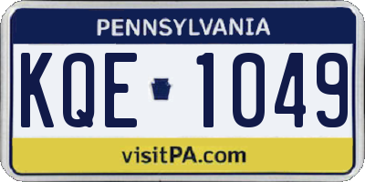 PA license plate KQE1049