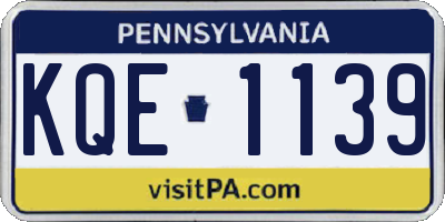 PA license plate KQE1139