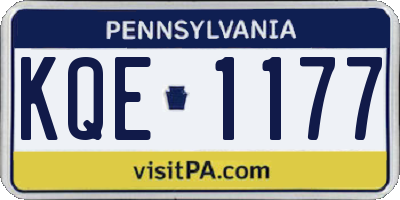 PA license plate KQE1177