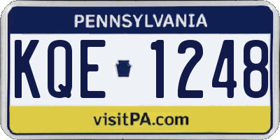 PA license plate KQE1248