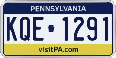 PA license plate KQE1291