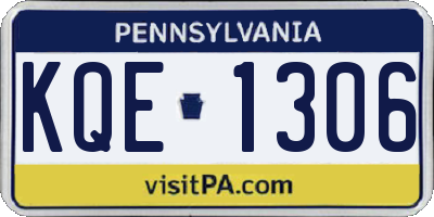 PA license plate KQE1306