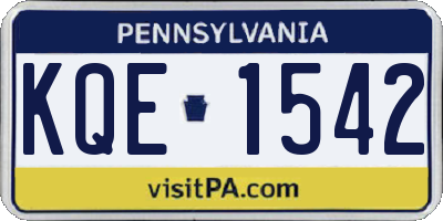 PA license plate KQE1542