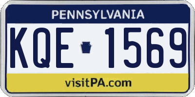PA license plate KQE1569
