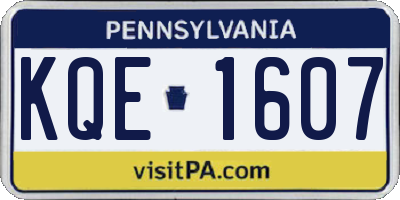 PA license plate KQE1607