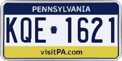 PA license plate KQE1621
