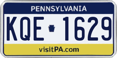 PA license plate KQE1629