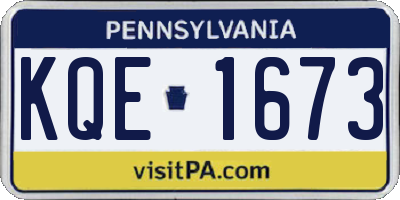 PA license plate KQE1673