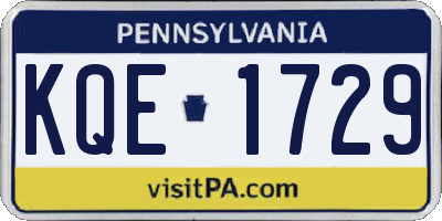 PA license plate KQE1729